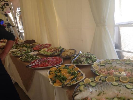 Bwyd Bethan were the outside catering supplier for the Wedding Breakfast and Evening Buffet of Jimmy and Claudia 23 August 2014 at their holiday home in Aberdovey West Wales.